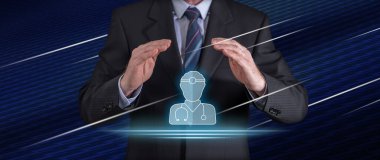 Koruyucu bir jest işadamı ile sorumluluk sigortası kavramı