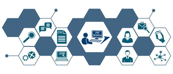 Концепция поиска работы со связанными иконками