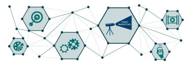 Bağlı simgelerle video pazarlama kavramı