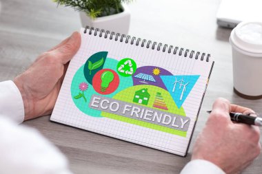 Çevre dostu kavramlara sahip bir not defteri.