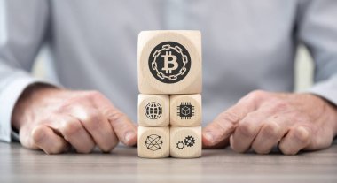 Tahta bloklar ve engelleme zinciri sembolü.