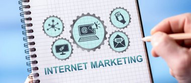 Not defterine el çizimi internet pazarlama kavramı