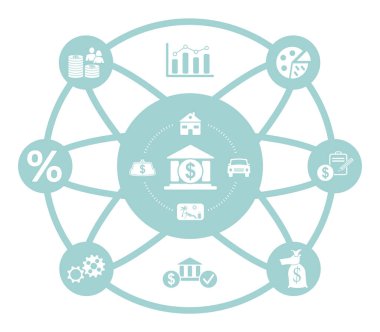 Bağlı simgelerle kişisel kredi kavramı