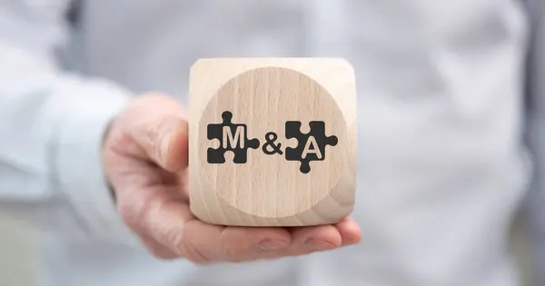 Hand Holding Wooden Cube Symbol Concept — Stock Photo, Image