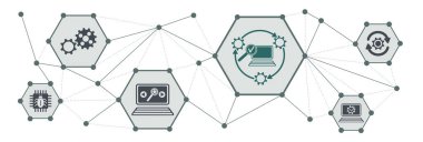 Bağlı simgelerle yazılım güncelleme kavramı