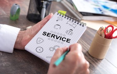 Not defterine çizilmiş servis kavramı