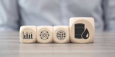 Opec kavramının sembolü olan tahta bloklar