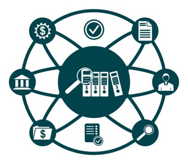 Bağlı simgelerle mali denetim kavramı