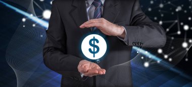 Para koruma kavramı ile işadamı koruyucu bir jest olarak