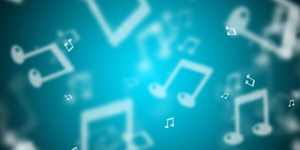 Flying Notas Música Sobre Fondo Azul Claro — Foto de Stock