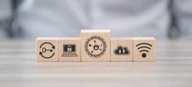 Vpn konsepti sembollü tahta bloklar