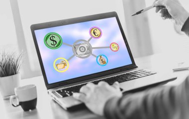 Güvenlik kavramını gösteren bir dizüstü bilgisayar