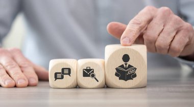 İş arama kavramına sahip tahta bloklar