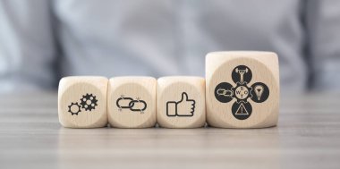 Swot konsepti sembollü tahta bloklar