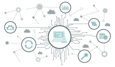 Bağlı simgelerle sistem bakımı kavramı