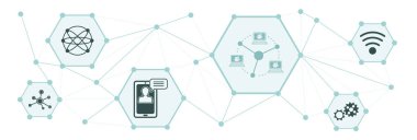 Bağlı simgelerle telekonferans kavramı