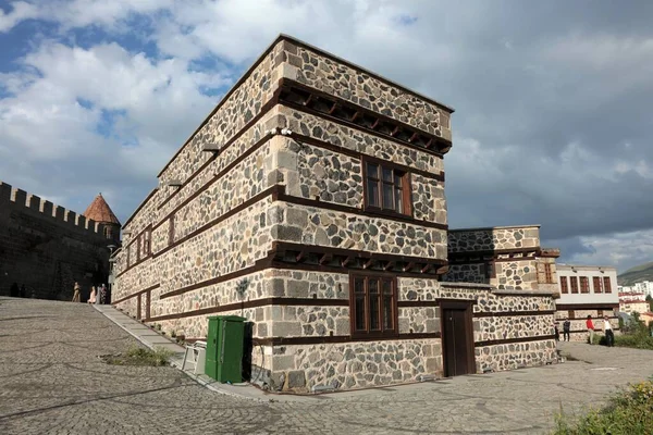 Tradizionali Case Erzurum Trovano Nel Centro Della Città Case Sono — Foto Stock