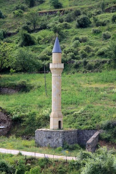 Minareten Basaren Moskén Ligger Suleymaniye District Gumushane Moskén Förstördes 1925 — Stockfoto