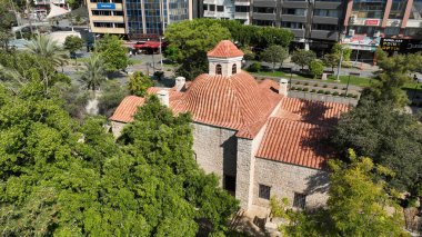 Antalya Mevlevihane Müzesi 2018 yılında açıldı. Müzenin insansız hava aracıyla çekilmiş bir fotoğrafı. Antalya, Türkiye.