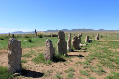 Moğolistan 'ın Argalan bölgesinde, baldırları olmayan canlılar bulunur. Göktürk döneminde taş mezar anıtları inşa edildi..