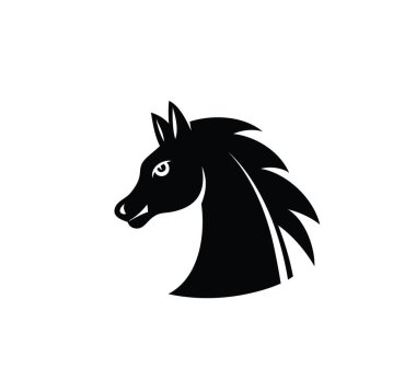 Horse Face Silhouette Logo, art vector design