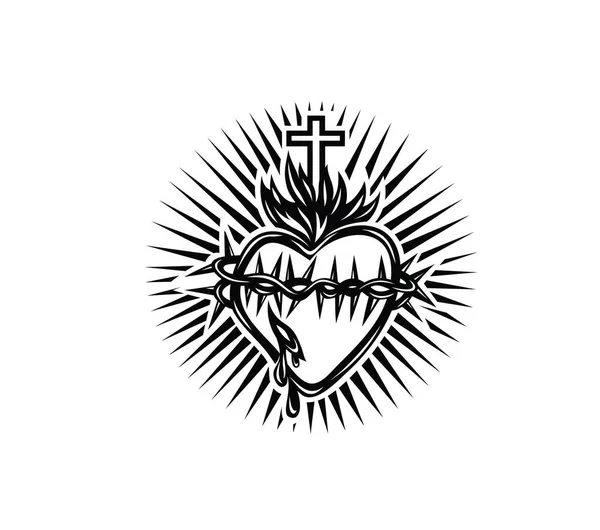 Herz Jesu Mit Licht Kunst Vektordesign — Stockvektor