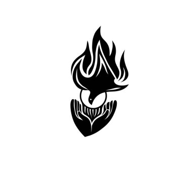 Kutsal Ruh Ateş Silueti, sanat vektör tasarımı