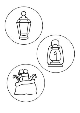   Noel renklendirme simgesi kümesi 