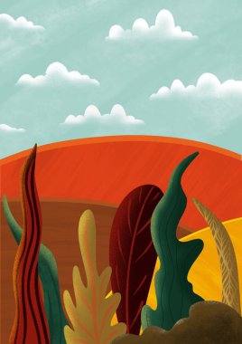   Gökyüzü ve manzaralı arkaplan 