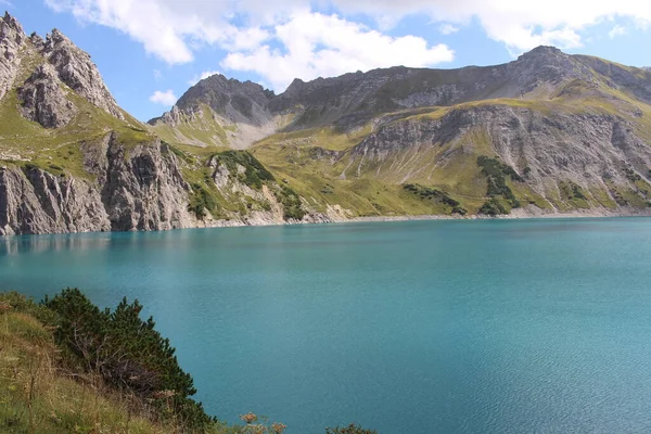 Belle Vue Sur Lac Lunersee Entouré Par Les Alpes Vorarlberg — Photo