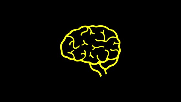 Animasi Otak Manusia Abstrak Loop Pada Latar Belakang Gelap — Stok Video