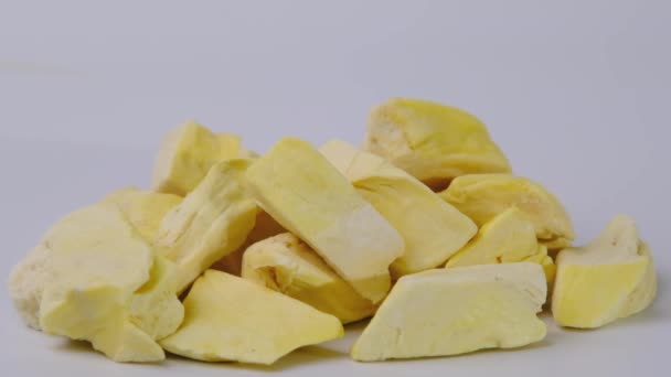 Freeze Dried Durian Processed Fruit Retains Nutritional Value Food Pile — Stock Video