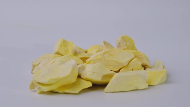 Freeze Dried Durian Processed Fruit Retains Nutritional Value Food Pile — Stok video