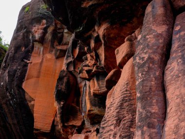 Phu Thok veya Wat Chetiyakhiri 'deki kayalıklar, güzel dağ manzarası, Bueng Kan eyaleti, Tayland.