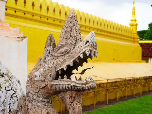 Luang veya Phra Chedi Lokachulamanee 'nin Vientiane, Laos' ta ibadet için çok önemli bir yer olduğu düşünülen Buda heykelleri ve heykelleri..