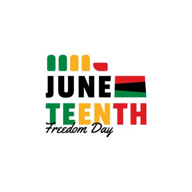 Haziran Özgürlük Günü Afro-Amerikan tarihi ve mirası için basit bir tipografi tasarımı