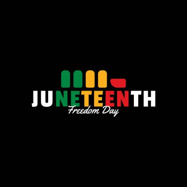 Haziran Özgürlük Günü Afro-Amerikan tarihi ve mirası için basit bir tipografi tasarımı