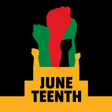 Haziran Özgürlük Günü Afro-Amerikan tarihi ve mirası için basit bir tipografi tasarımı