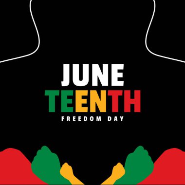 Haziran Özgürlük Günü Afro-Amerikan tarihi ve mirası için basit bir tipografi tasarımı