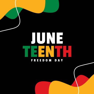 Haziran Özgürlük Günü Afro-Amerikan tarihi ve mirası için basit bir tipografi tasarımı