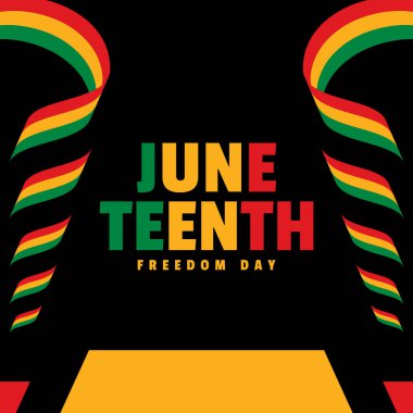 Haziran Özgürlük Günü Afro-Amerikan tarihi ve mirası için basit bir tipografi tasarımı