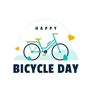 Dünya Bisiklet Günü Çizimi Düz Tasarım
