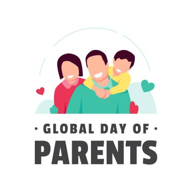 Ebeveynlerin Evrensel Günü düz illüstrasyon tasarımı