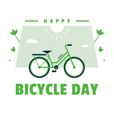 Dünya Bisiklet Günü Çizimi Düz Tasarım