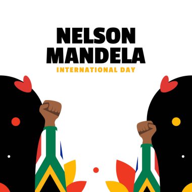 Nelson Mandela günü olay arkaplan illüstrasyonu