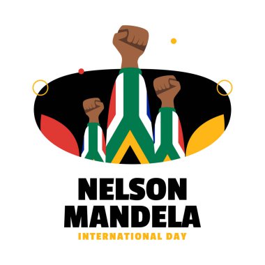 Nelson Mandela günü olay arkaplan illüstrasyonu