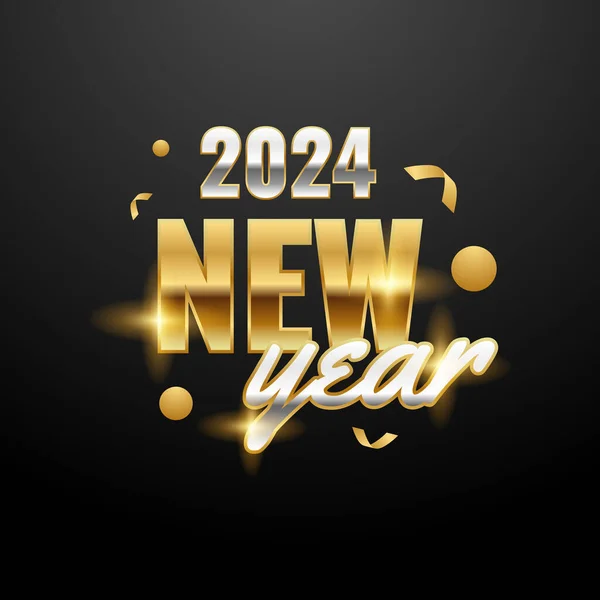 2024 Yeni Yıl Kutlama Tasarımı — Stok Vektör