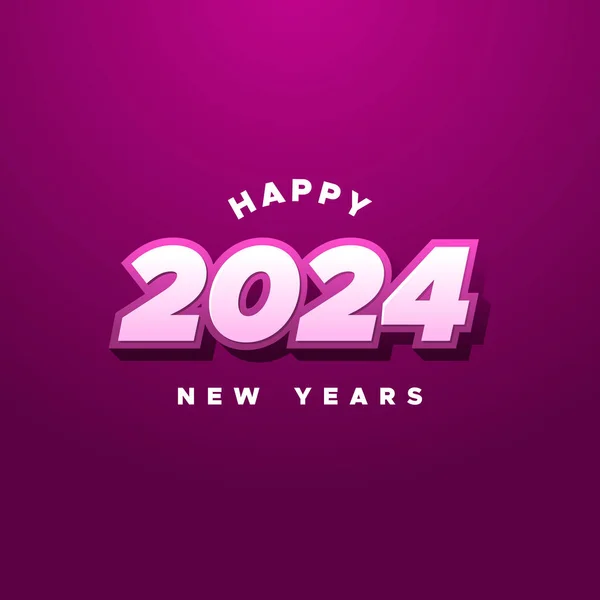 2024 Yeni Yıl Kutlama Tasarımı — Stok Vektör