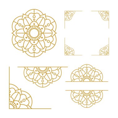 Mandala Düğün Süslemesi Altın Vektör Tasarımı