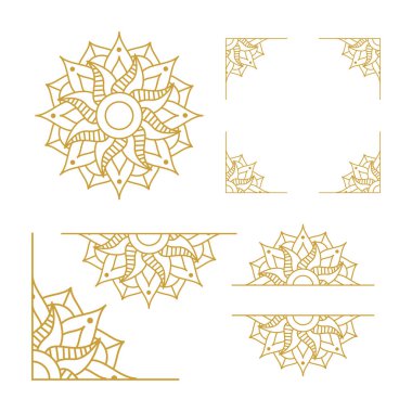 Mandala Düğün Süslemesi Altın Vektör Tasarımı